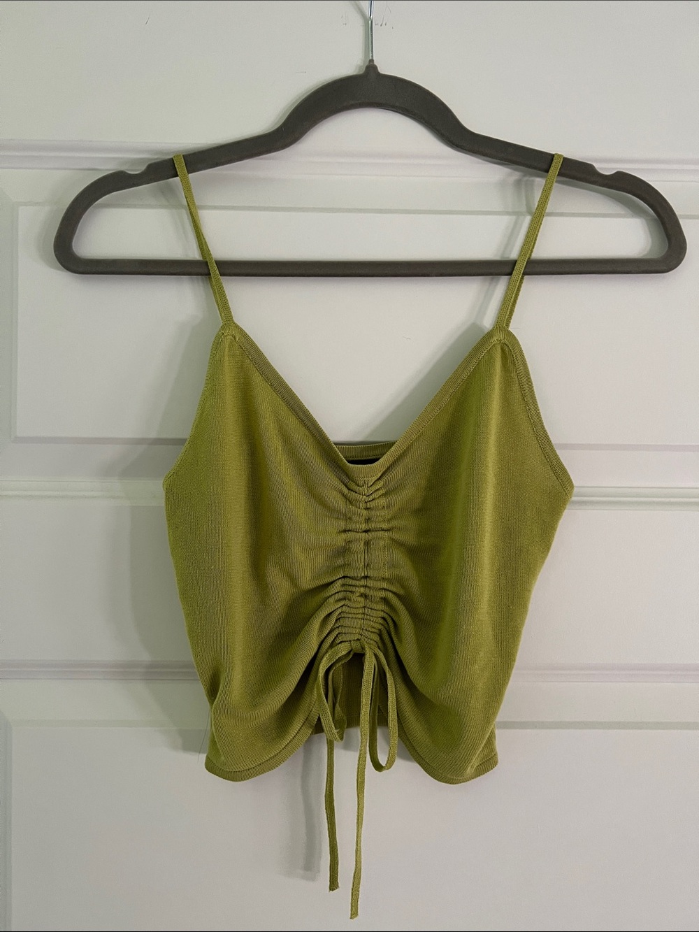 Green Ruched Drawstring Cami Top